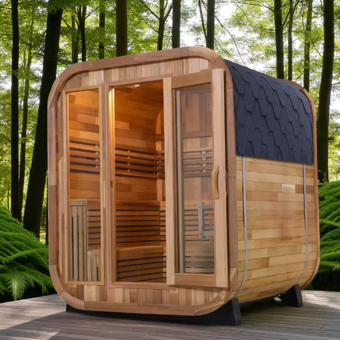 4-6 Person Red Cedar Cube Sauna Kit w/Heater & Accessories