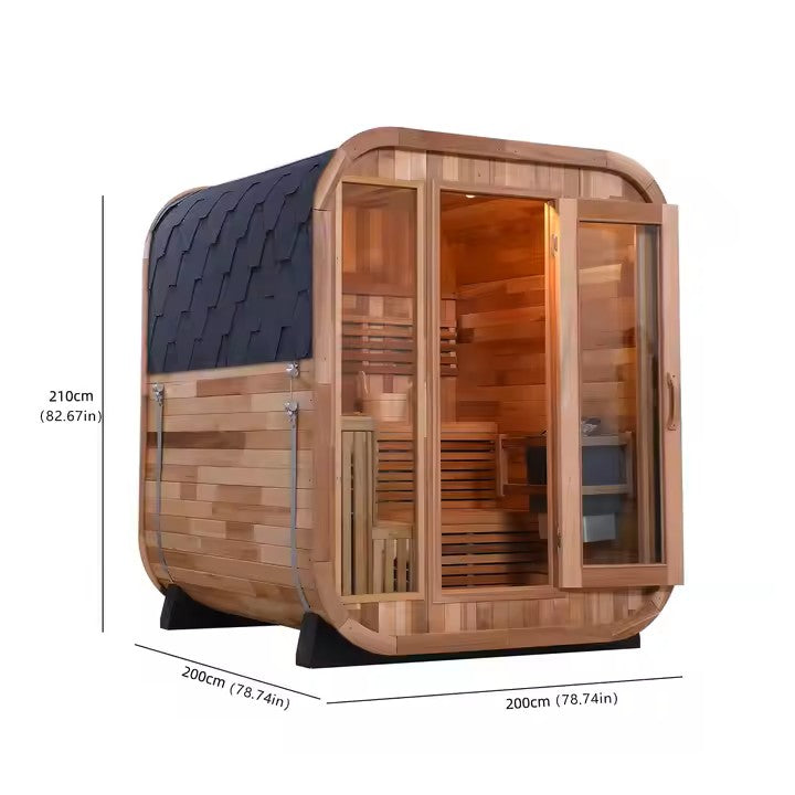 4-6 Person Red Cedar Cube Sauna Kit w/Heater & Accessories