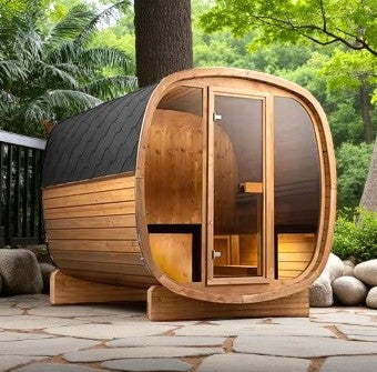 4-Person Thermo Spruce Outdoor Cube Sauna Kit with 6kW ETL-Certified Heater and Accessories